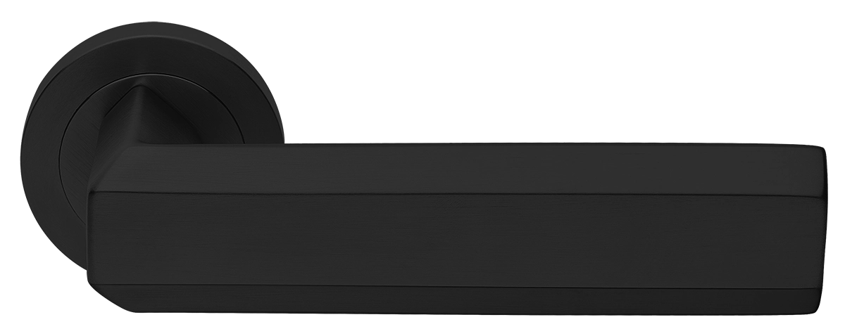 Ручка дверная HARMONY R2 NERO раздельная на круглой розетке, цвет - черный фото купить Алматы (Алма-Ата)