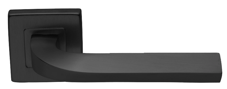 Ручка дверная TENDER S3 NERO раздельная на квадратной розетке, цвет - черный фото купить Алматы (Алма-Ата)