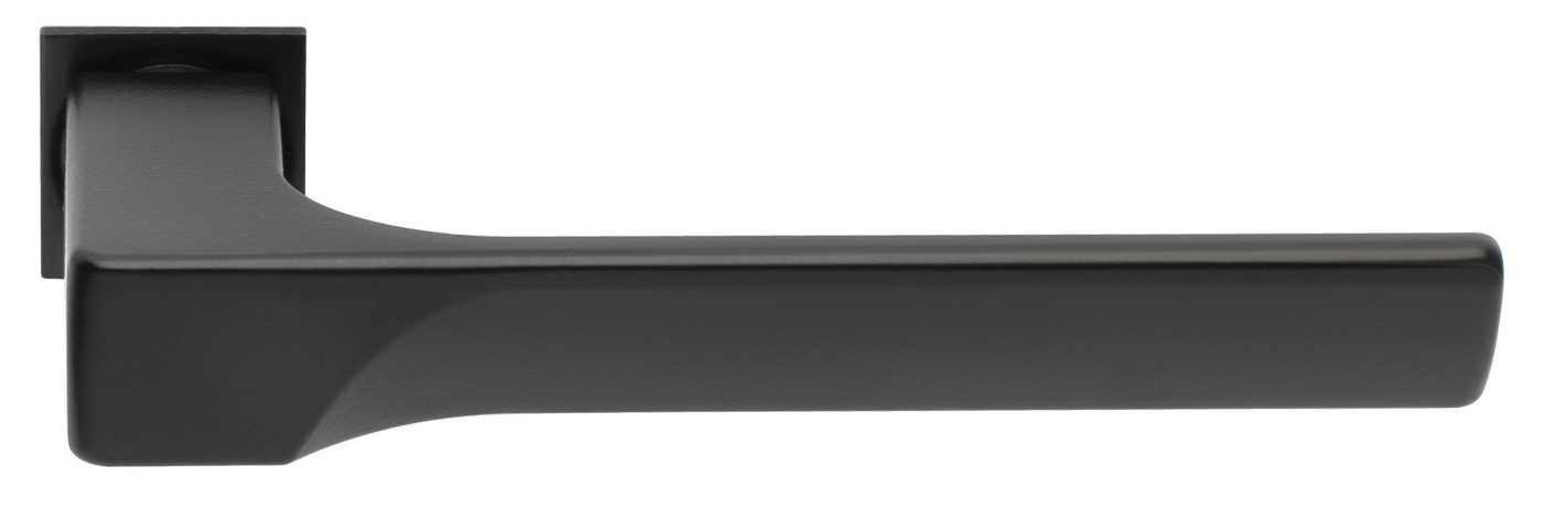 Ручка дверная FIORD-SM NERO-ST, с невидимой квадратной розеткой, цвет - черный soft-touch фото купить Алматы (Алма-Ата)