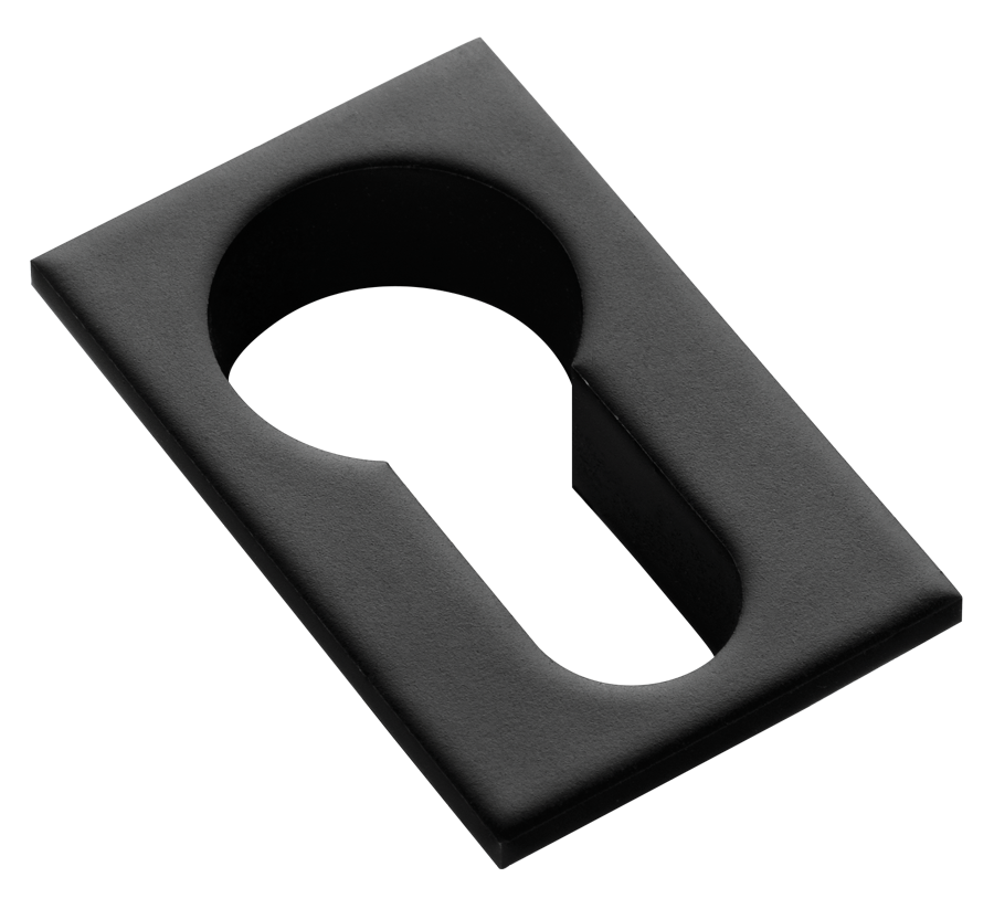 Накладка на евроцилиндр LUX-KH-SM NERO-ST квадратная невидимая, цвет - черный soft-touch фото купить Алматы (Алма-Ата)