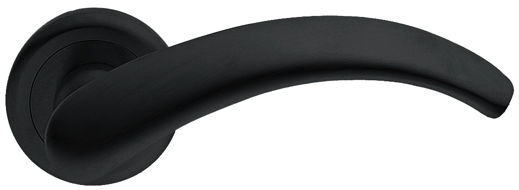 Ручка дверная ARCH R4 NERO раздельная на круглой розетке, цвет - черный фото купить Алматы (Алма-Ата)