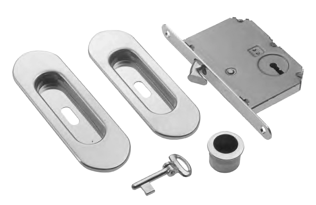 Комплект ручек для раздвижных дверей ART.58/B CRO с пальчиковой ручкой, замком и ключом, цвет - хром фото 1 Комплект ручек для раздвижных дверей ART.58/B CRO с пальчиковой ручкой, замком и ключом, цвет - хром фото купить Алматы (Алма-Ата)