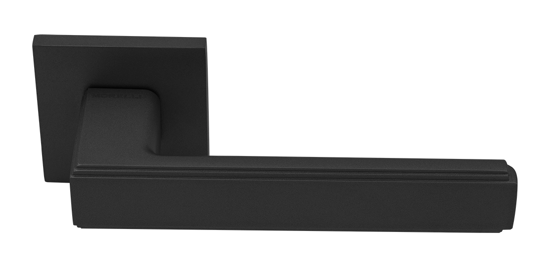 Ручка дверная MH-64-S6 BL STEPS на квадратной розетке 6 мм, цвет черный фото купить Алматы (Алма-Ата)