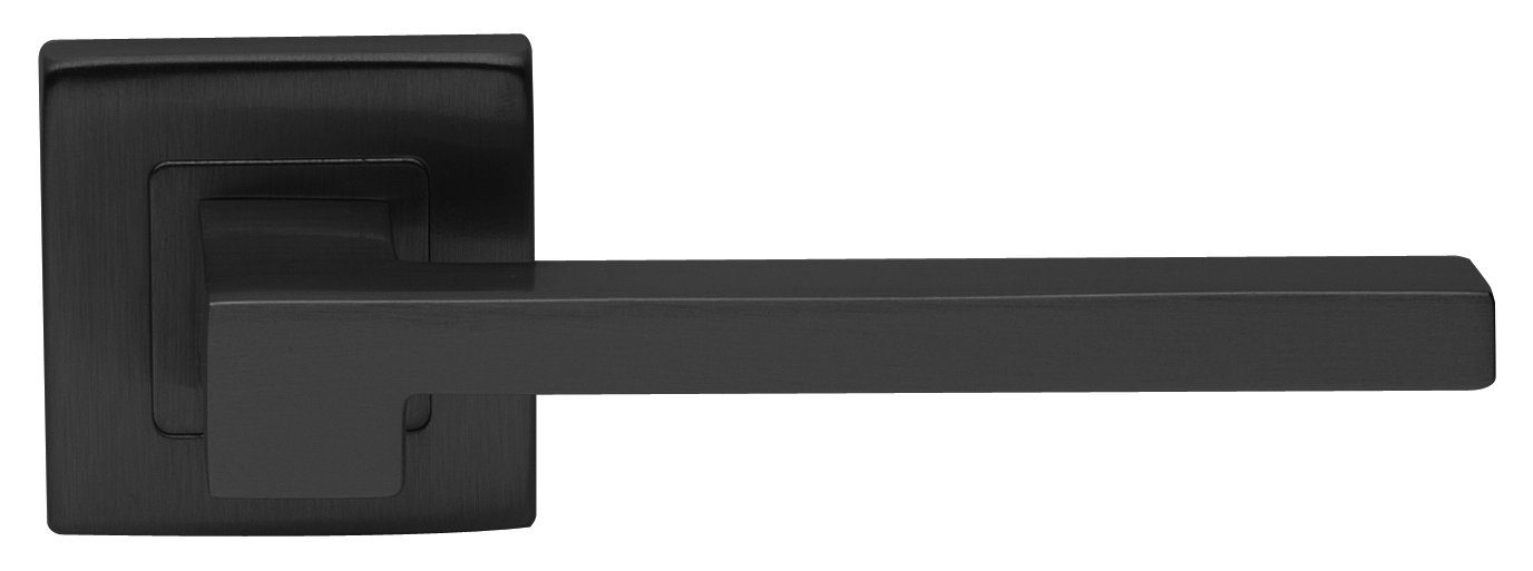 Ручка дверная STONE S3 NERO раздельная на квадратной розетке, цвет черный, латунь фото купить в Алматы