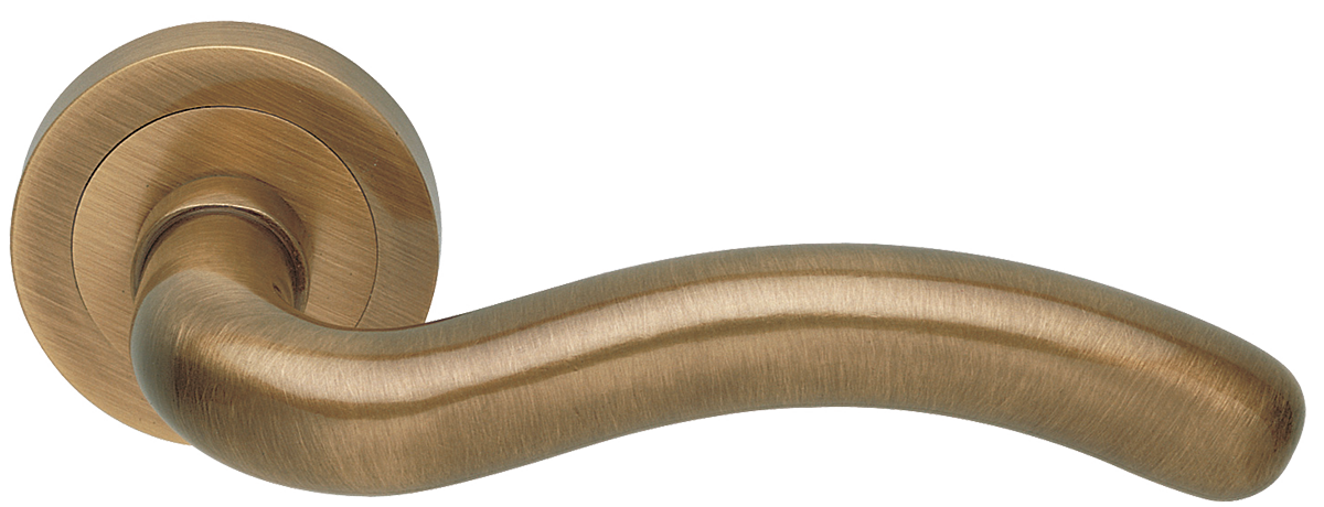 Ручка дверная SNAKE R2 BGO раздельная на круглой розетке, цвет - матовая бронза фото купить в Алматы
