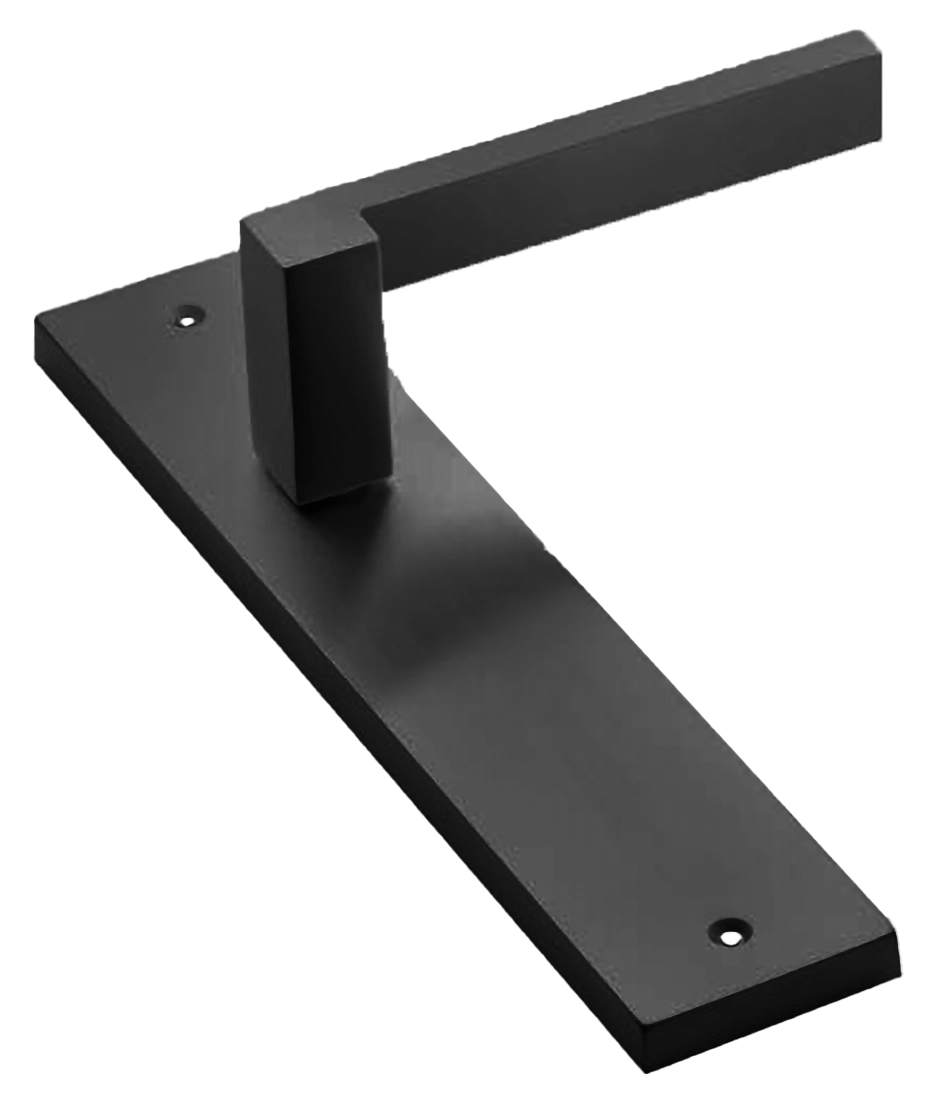 Ручка дверная на планке STONE PL NERO, цвет черный, латунь фото купить в Алматы