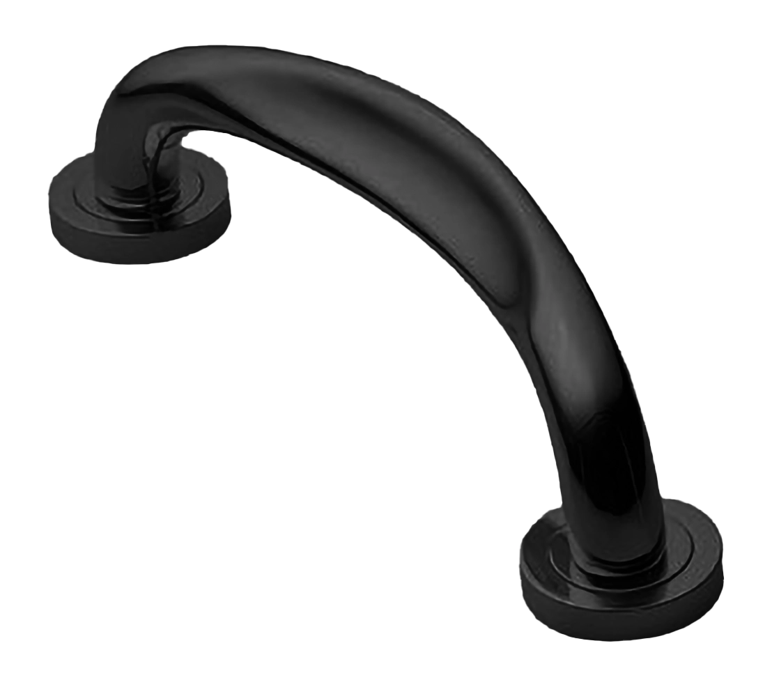 Ручка-скоба дверная RAFT PH NERO на круглой розетке, цвет черный, латунь фото купить в Алматы