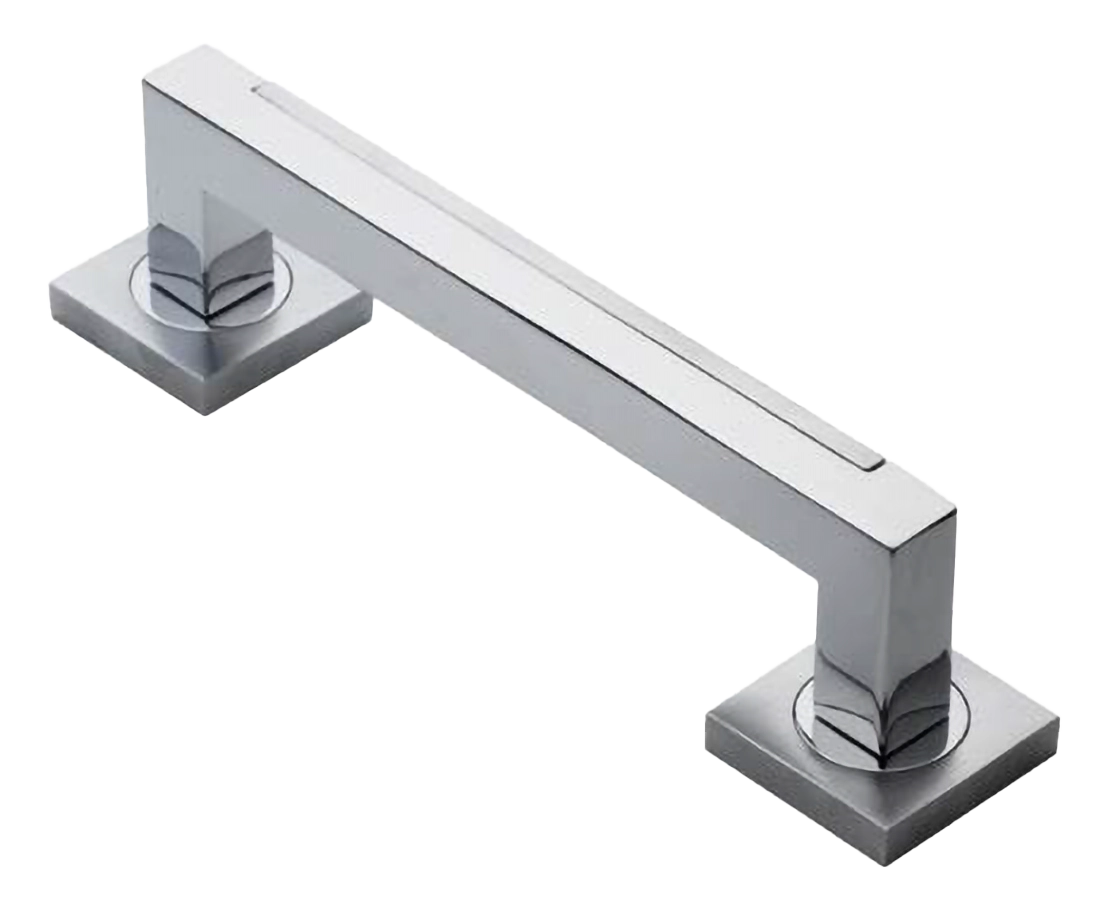 Ручка-скоба дверная ISLAND PH CRO на квадратной розетке на квадратной розетке, цвет хром, латунь фото купить в Алматы