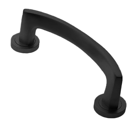 Ручка-скоба дверная WIND PH NERO на круглой розетке, цвет черный, латунь фото morelli Алматы (Алма-Ата)