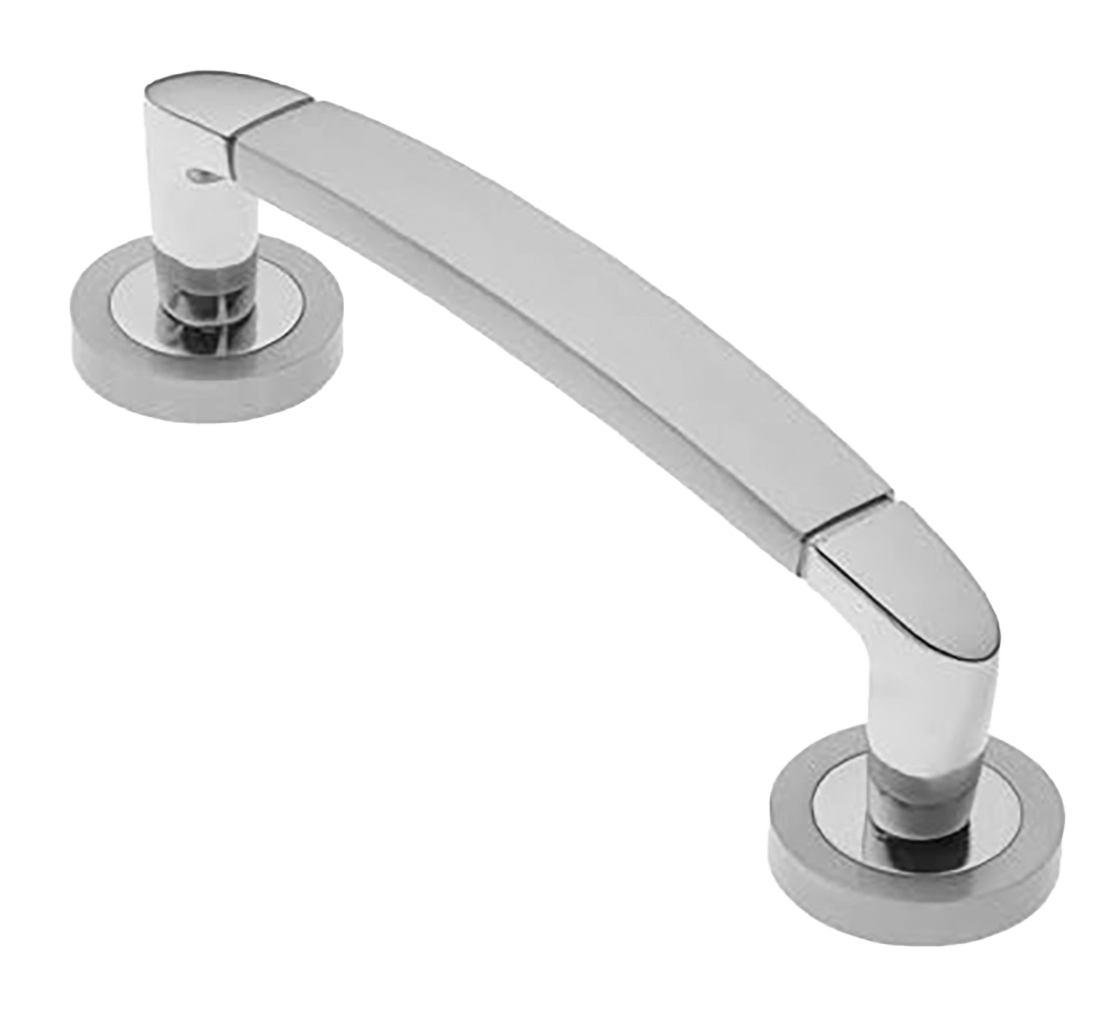 Ручка-скоба дверная SAIL PH CSA/CRO на круглой розетке, цвет матовый хром/хром, латунь фото купить в Алматы