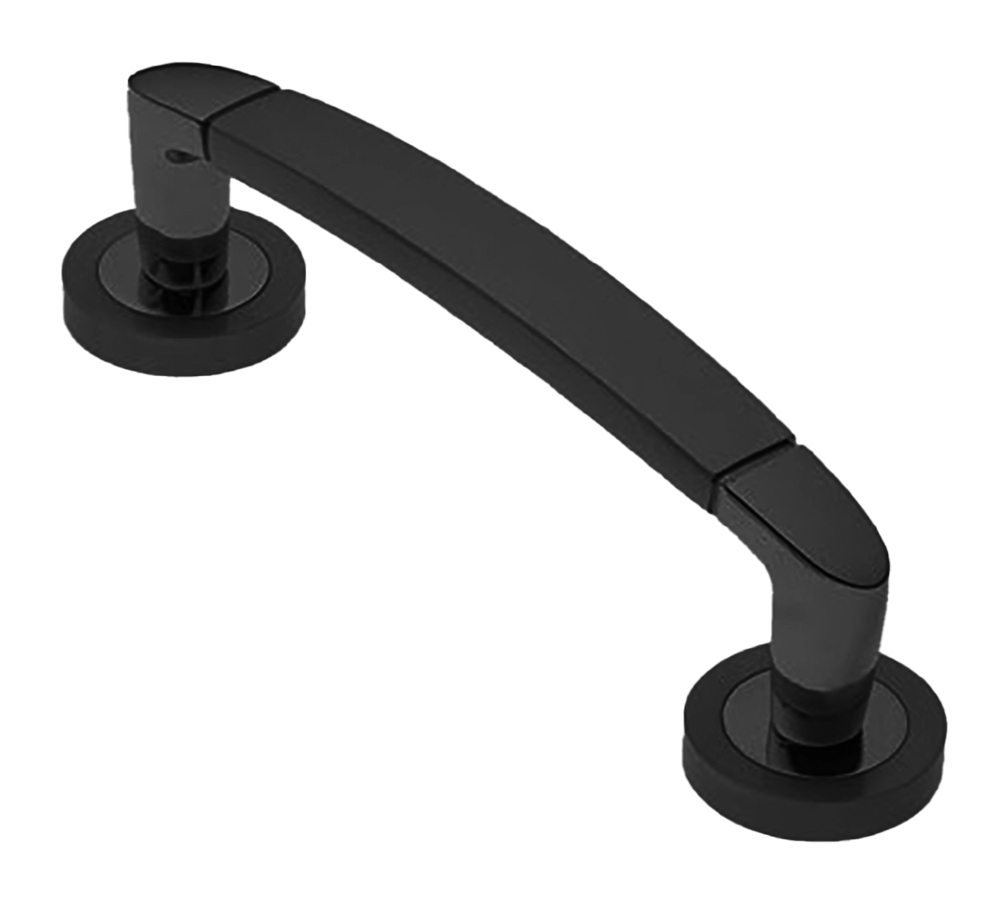 Ручка-скоба дверная SAIL PH NERO на круглой розетке, цвет черный, латунь фото купить в Алматы