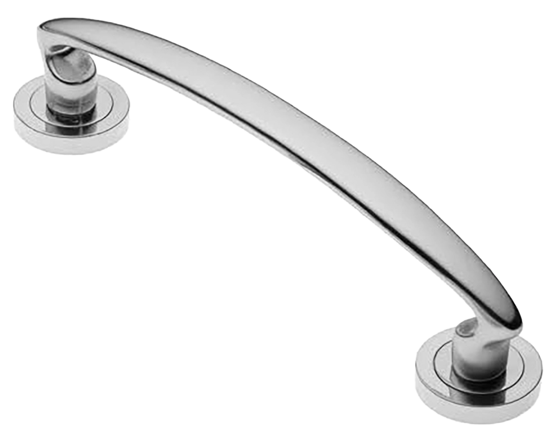 Ручка-скоба дверная FLAMINGO PH CRO на круглой розетке, цвет хром, латунь фото купить в Алматы