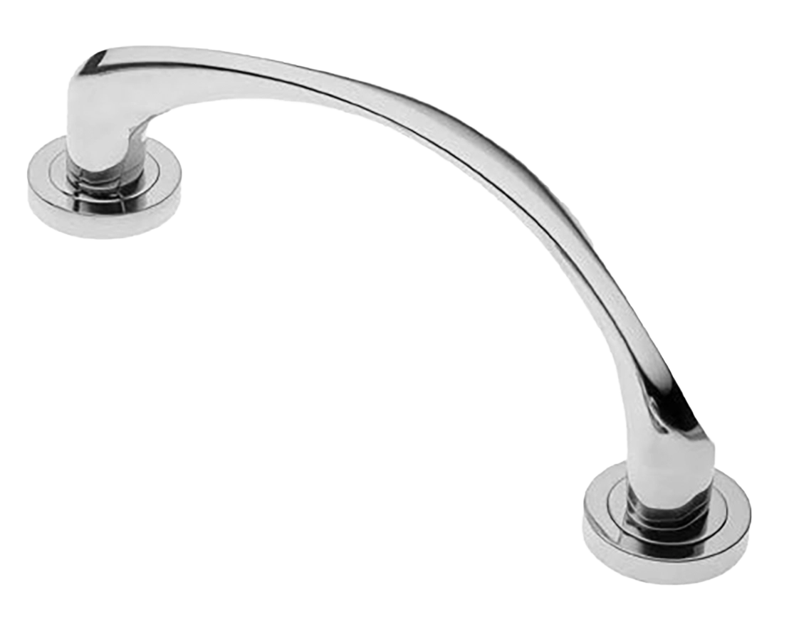 Ручка-скоба дверная COBRA PH CRO на круглой розетке, цвет хром, латунь фото купить в Алматы