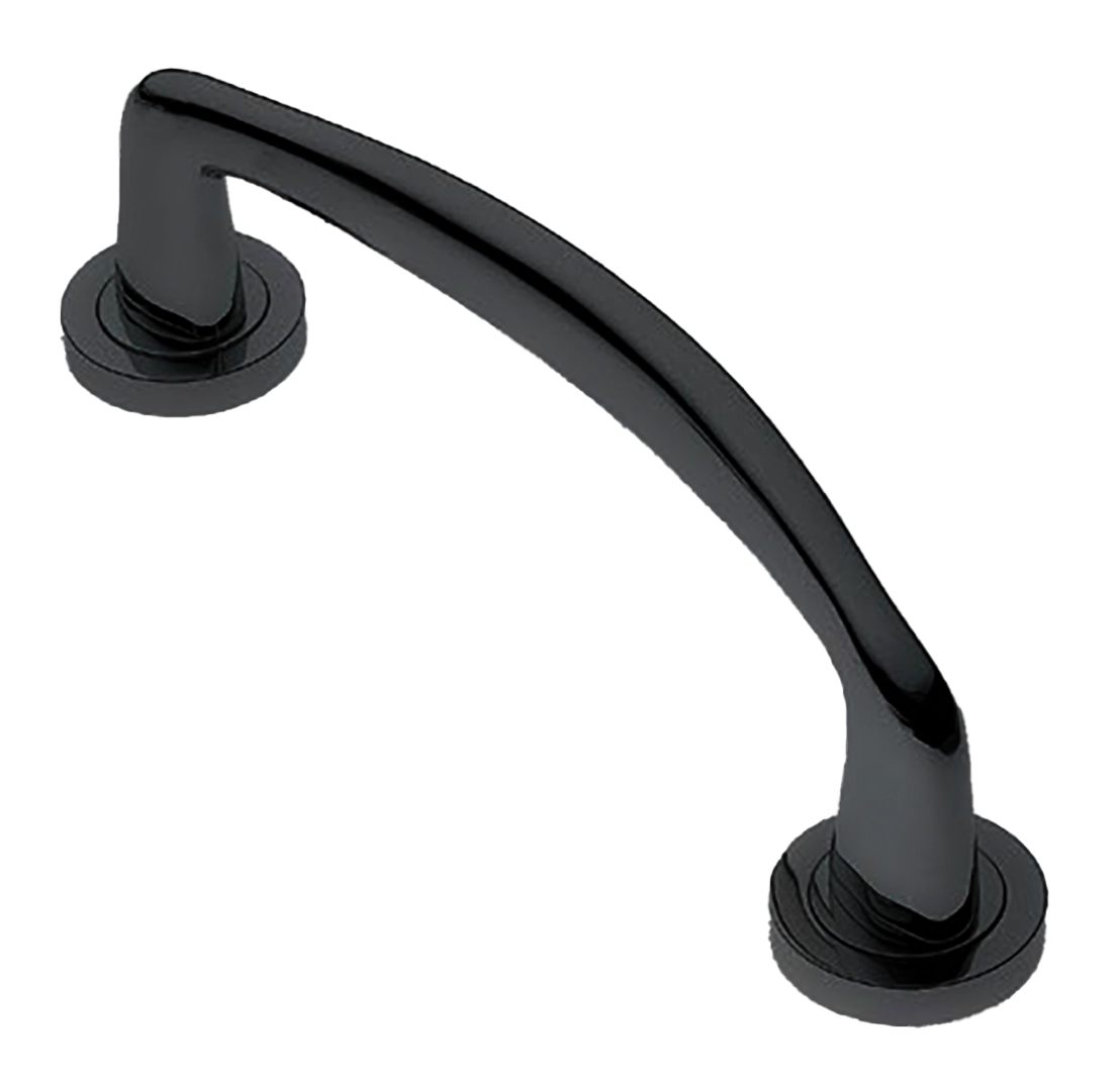 Ручка-скоба дверная COCKATOO PH NERO на круглой розетке, цвет черный, латунь фото купить в Алматы