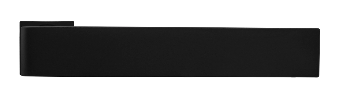 Ручка дверная HORIZONT-SM NERO-ST с невидимой квадратной розеткой, цвет черный soft-touch, ЦАМ фото купить в Алматы