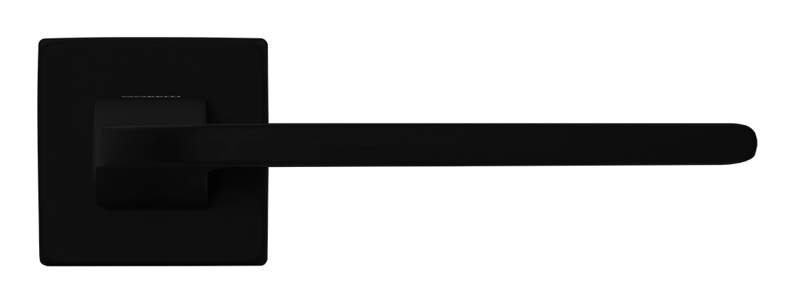 Ручка дверная SPUTNIK S5 NERO-ST на квадратной розетке, цвет черный soft-touch, ЦАМ фото купить в Алматы