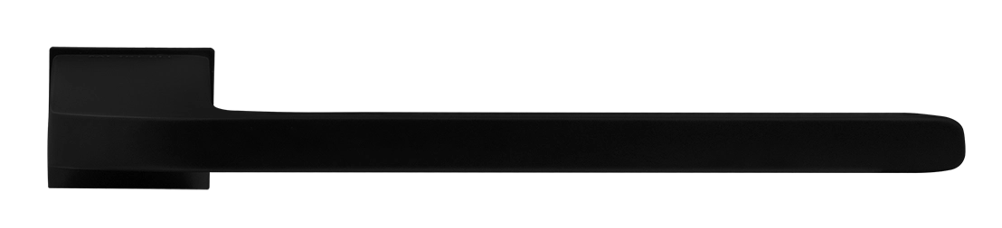 Ручка дверная SPUTNIK-SM NERO-ST с невидимой квадратной розеткой, цвет черный soft-touch, ЦАМ фото купить в Алматы