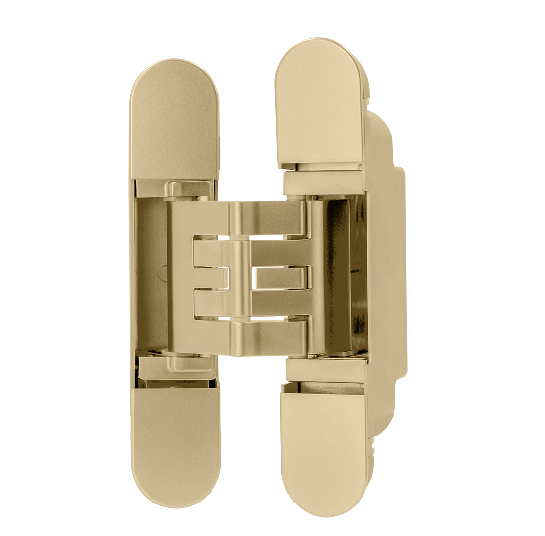 Петля скрытая CH-01 MSG врезная с 3D-регулировкой вес полотна до 60 кг, цвет матовое сатинированное золото фото купить в Алматы