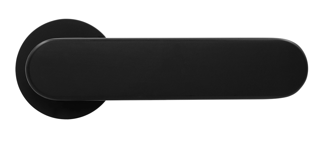 Ручка дверная MH-65-R6 R6 SEMPIONE BL на круглой розетке, цвет черный фото купить в Алматы