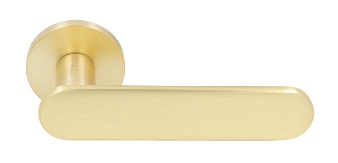 Ручка дверная MH-65-R6 SEMPIONE MSG на круглой розетке, цвет матовое сатинированное золото фото купить Алматы (Алма-Ата)