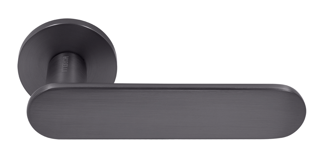 Ручка дверная MH-65-R6 R6 SEMPIONE GR на круглой розетке, цвет графит фото купить Алматы (Алма-Ата)