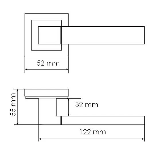 Комплект дверных ручек MH-28 BL-S + защёлка бесшумная 1895P BL + петли врезные универсальные MSN 100X70X2.5-4BB BL (2шт), цвет черный фото купить в Алматы