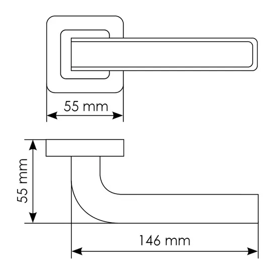 Комплект дверных ручек MH-46 SC/W-S55 + завертка сантехническая MH-WC-S55 SC/CP, цвет хром фото купить в Алматы