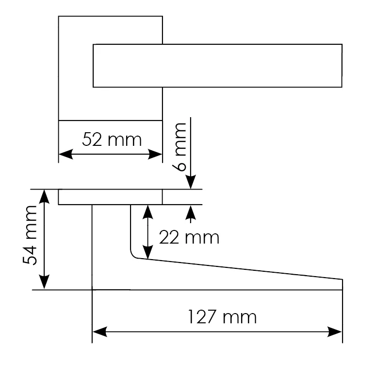 Комплект дверных ручек MH-54-S6 GR + завертка сантехническая MH-WC-S6 GR + защёлка бесшумная M1895P GR + петли врезные универсальные MSN 100X70X2.5-4BB GR (2шт), цвет графит фото купить в Алматы