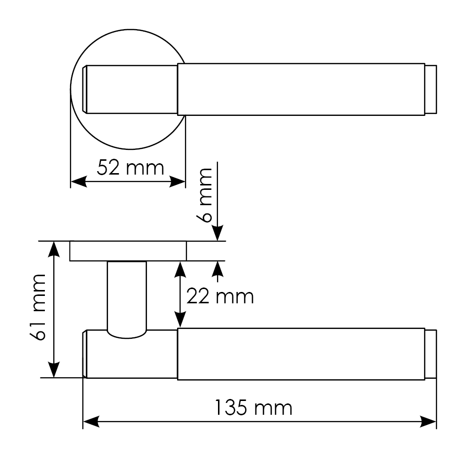 Комплект дверных ручек MH-57-R6T BL + завертка сантехническая MH-WC-R6T BL + защёлка бесшумная M1895 BL + петли врезные универсальные MSN 100X70X2.5-4BB BL (2шт), цвет черный фото купить в Алматы