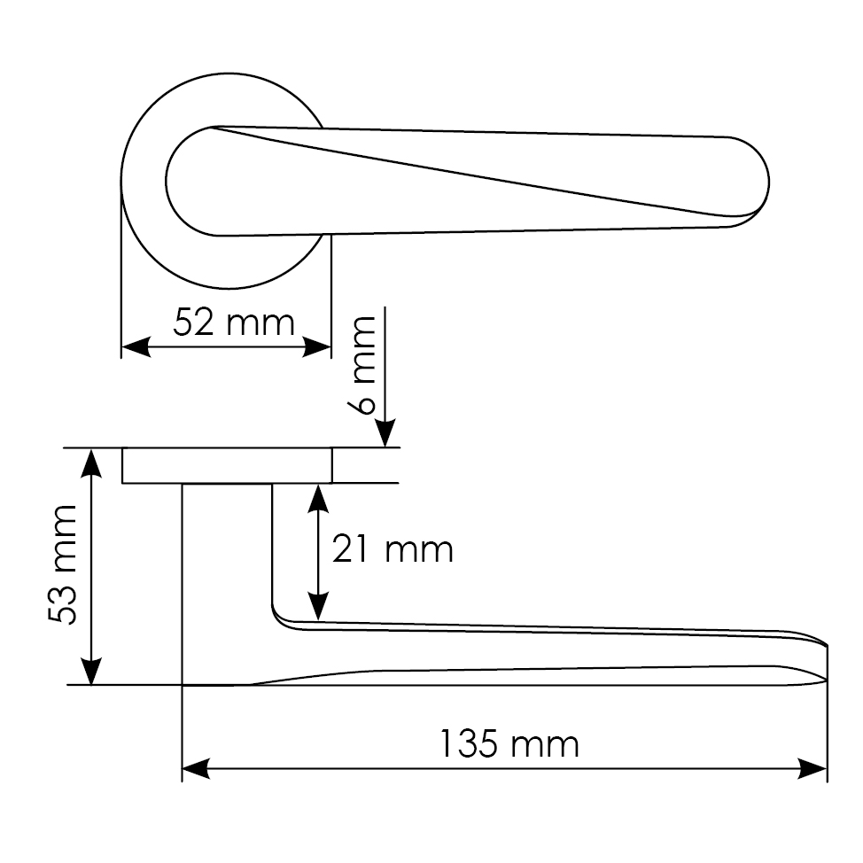Комплект дверных ручек MH-58-R6 SC + сантехническая завертка MH-WC-R6 SC + защёлка бесшумная M1895 SC + петли врезные универсальные MSN 100X70X2.5-4BB SC (2шт), цвет матовый хром фото купить в Алматы