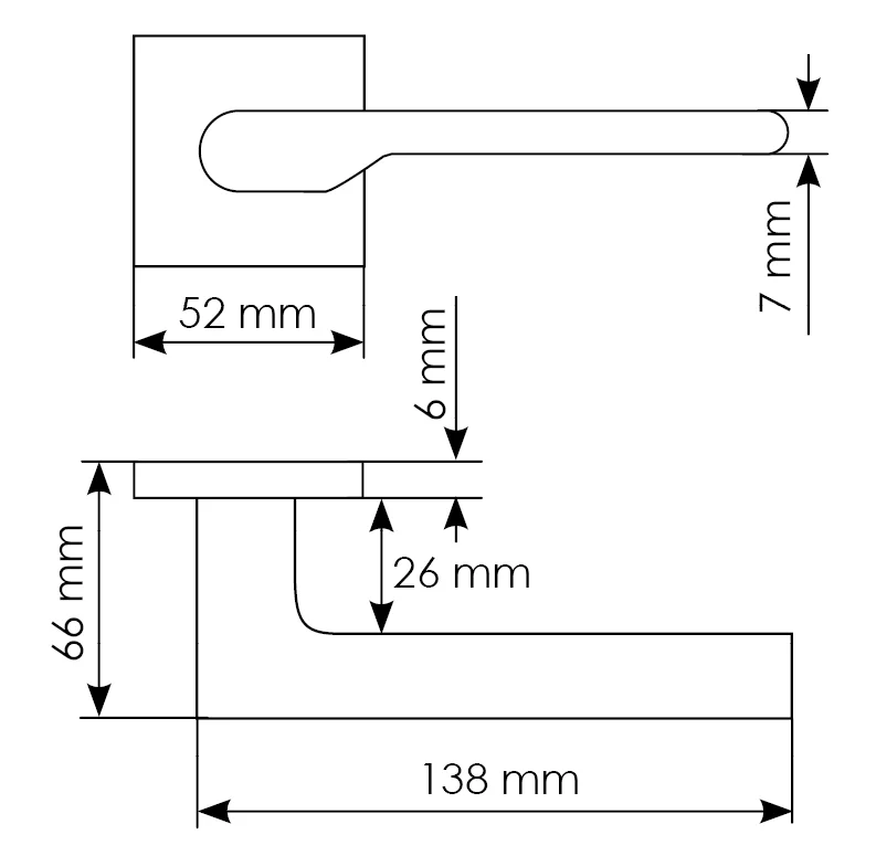 Комплект дверных ручек MH-53-S6 W + сантехническая завертка MH-WC-S6 W, цвет белый фото купить в Алматы