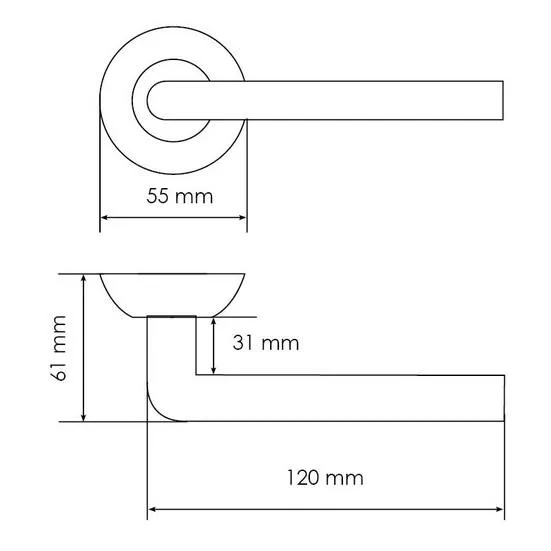 Комплект дверных ручек MH-03 BL с заверткой MH-WC BL + магнитный замок M1895 BL, цвет черный  фотомореллиАлматы (Алма-Ата)