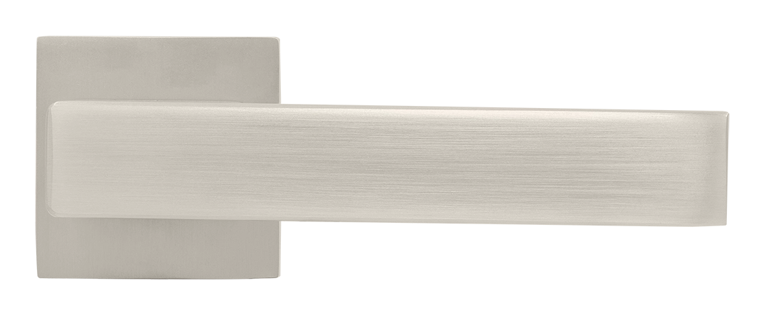 Ручка дверная LOT MH-56-S6 MSN раздельная на квадратной розетке 6 мм, цвет матовый сатинированный никель, ЦАМ фото купить в Алматы