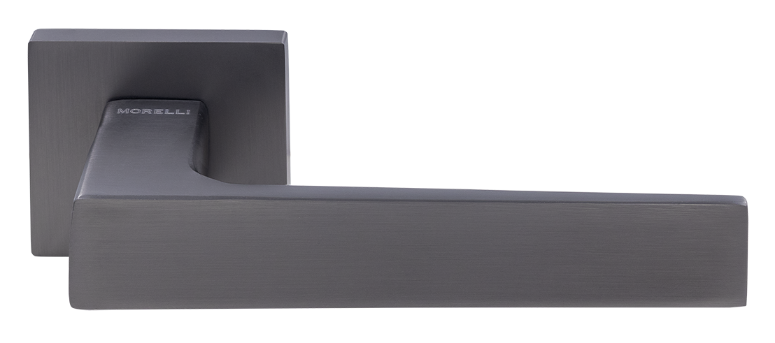 Ручка дверная MIRA  MH-54-S6 GR раздельная на квадратной розетке, цвет графит, ЦАМ фото купить Алматы (Алма-Ата)