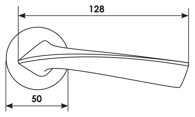 Ручка дверная COMETA R5 NIS раздельная на круглой розетке, цвет - матовый никель, ЦАМ фото купить в Алматы