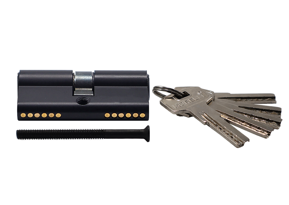 Ключевой цилиндр высокой секретности HS 60C BL (60мм), цвет - черный фото купить в Алматы