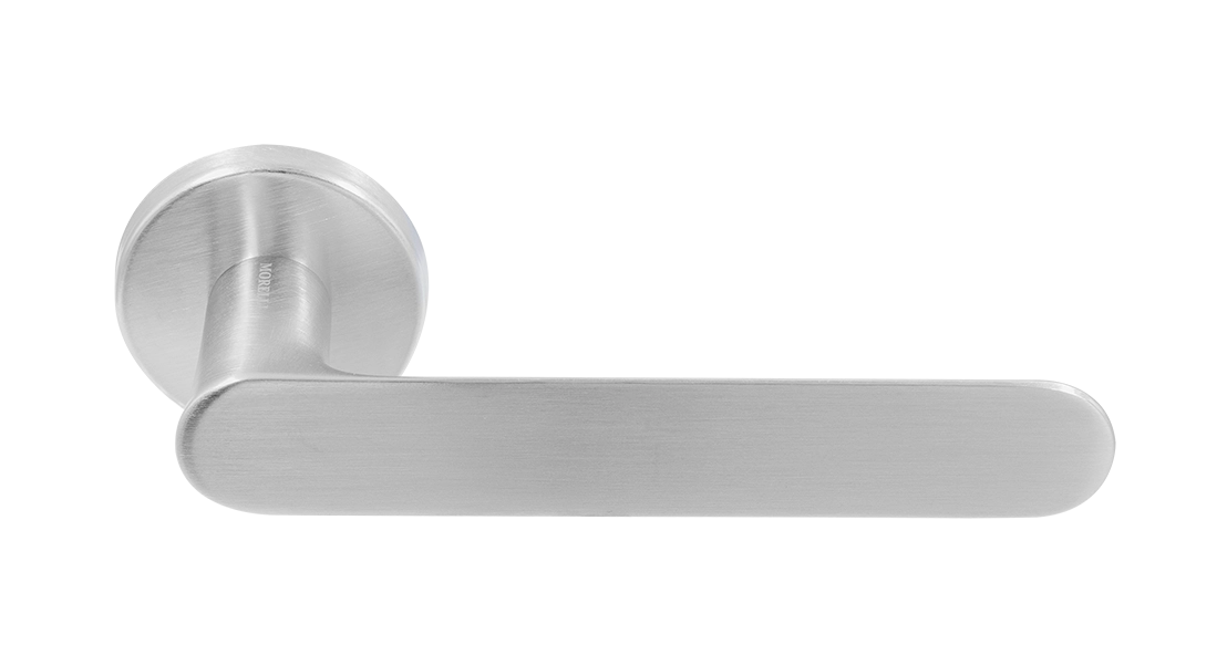 Ручка дверная LE BOAT R5 CSA раздельная на круглой розетке, цвет матовое матовый хром, латунь фото купить Алматы (Алма-Ата)