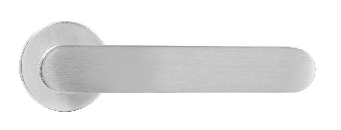 Ручка дверная LE BOAT R5 CSA раздельная на круглой розетке, цвет матовое матовый хром, латунь фото купить в Алматы