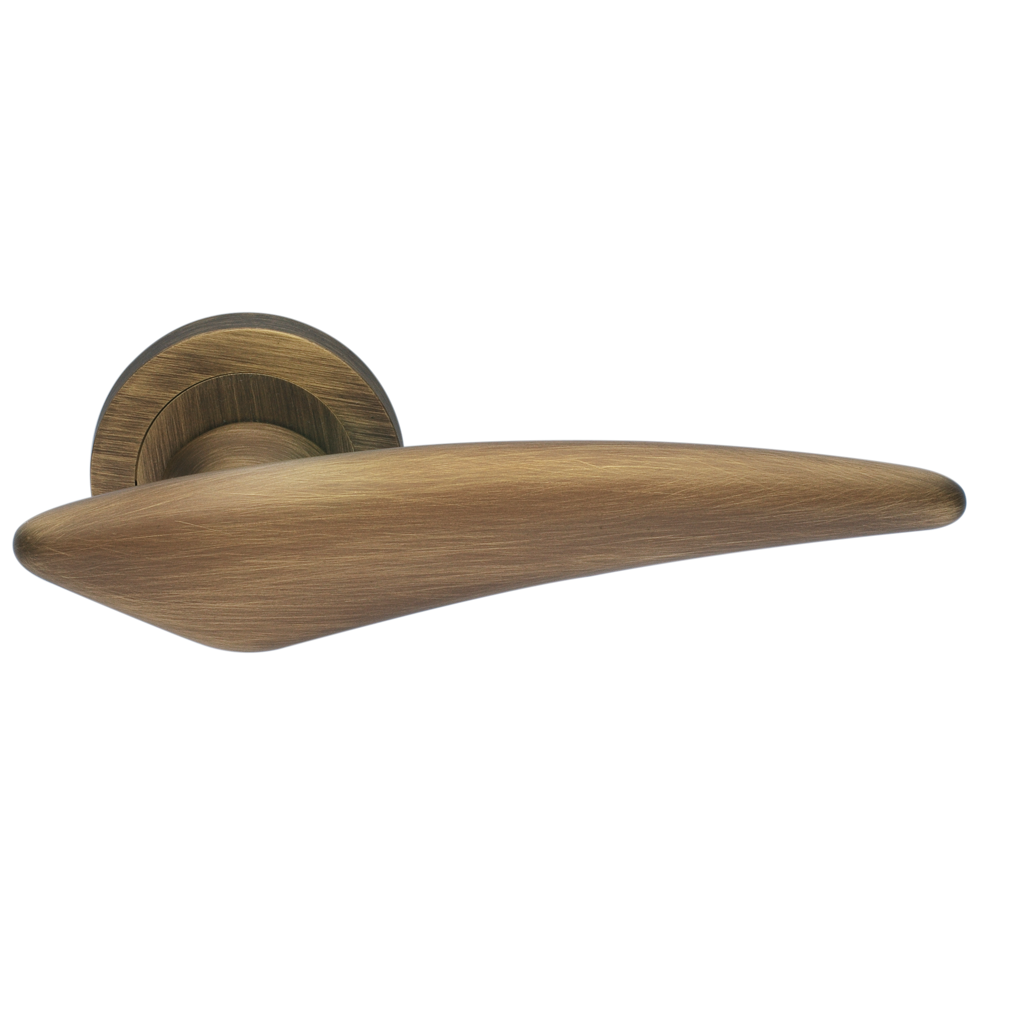 Ручка дверная BOLID R2 BGO раздельная на круглой розетке, цвет матовая бронза, латунь фото купить Алматы (Алма-Ата)