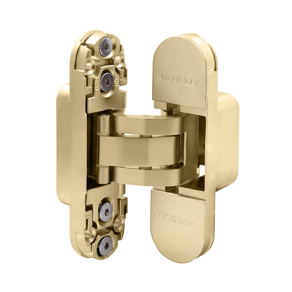 Петля скрытая HH-24 MSG врезная с 3D-регулировкой вес полотна до 40 кг, цвет матовое сатинированное золото фото купить в Алматы