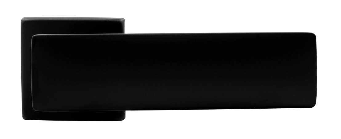 Ручка дверная SPACE S5 NERO-ST на квадратной розетке, цвет черный soft-touch, ЦАМ фото купить в Алматы