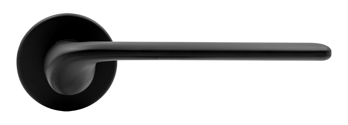 Ручка дверная TOMORROW R5 NERO-ST на круглой розетке, цвет черный soft-touch, ЦАМ фото купить в Алматы