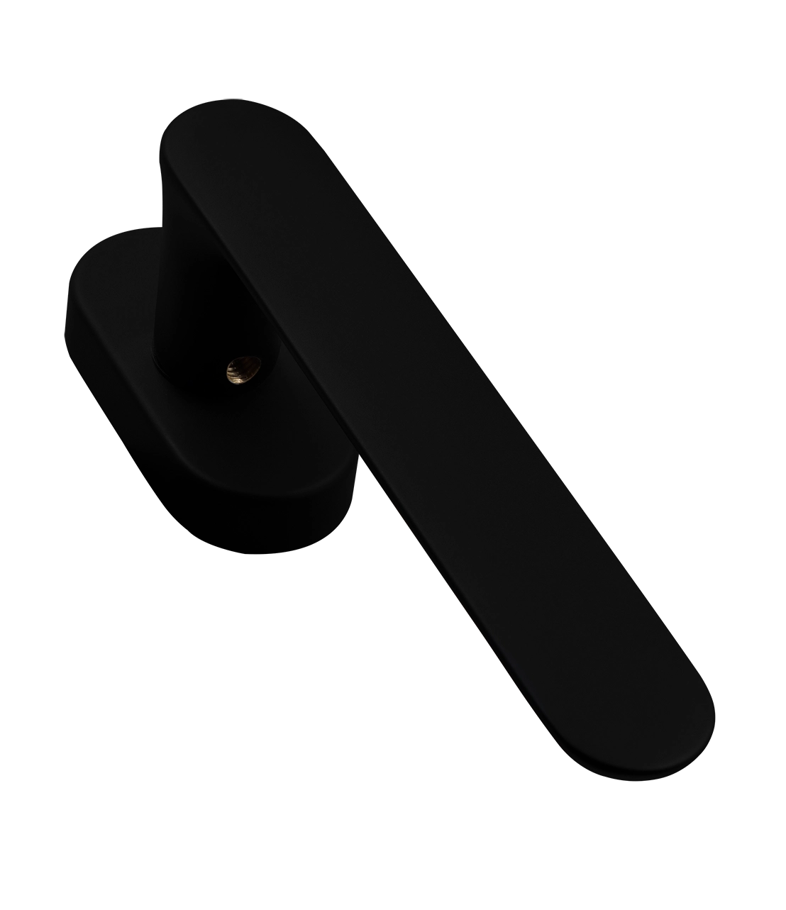 Ручка оконная LE BOAT W1 NERO-ST на прямоугольной розетке, цвет черный soft-touch, латунь фото фурнитура Алматы
