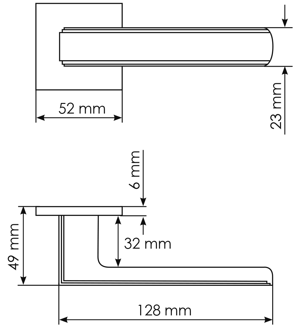 Ручка дверная MH-64-S6 MSG STEPS на квадратной розетке 6 мм, цвет матовое сатинированное золото фото фурнитура Алматы (Алма-Ата)