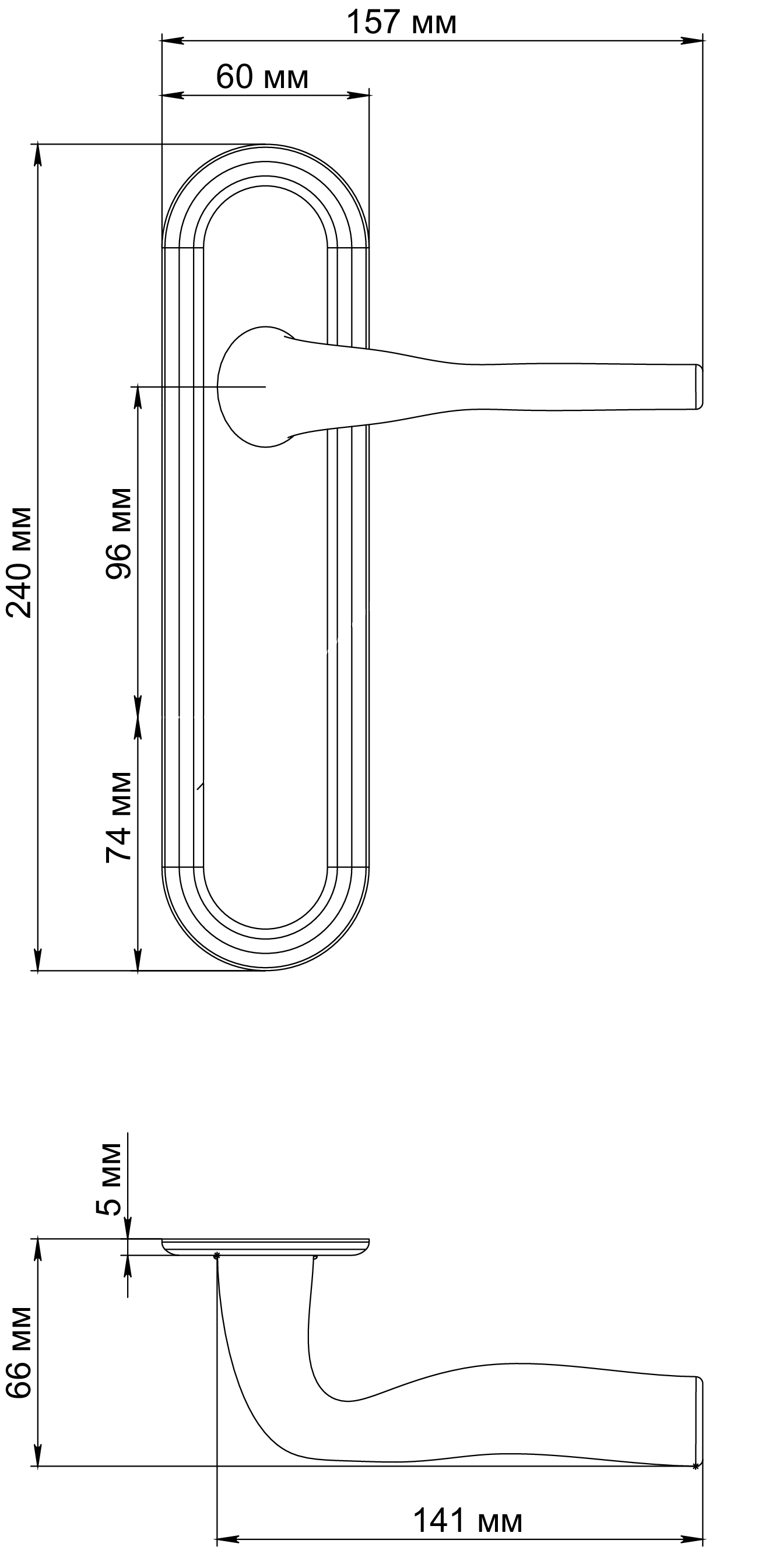 Ручка дверная LVB PLR AH на планке, цвет Осенний мёд/Autumn Honey фото фурнитура Алматы (Алма-Ата)