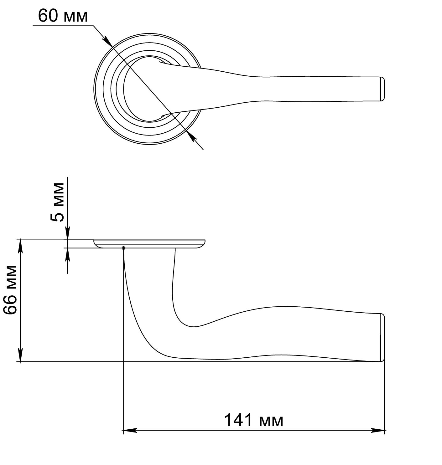 Ручка дверная LVB R7 SMI на круглой розетке, цвет Весенняя дымка/Spring Mist фото фурнитура Алматы (Алма-Ата)