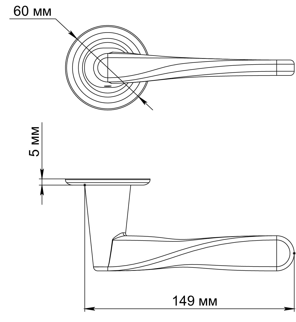 Ручка дверная THE OLYMPICS R7 SSW на круглой розетке, цвет Стокгольмский снегопад/Stockholm Snowfall фото фурнитура Алматы