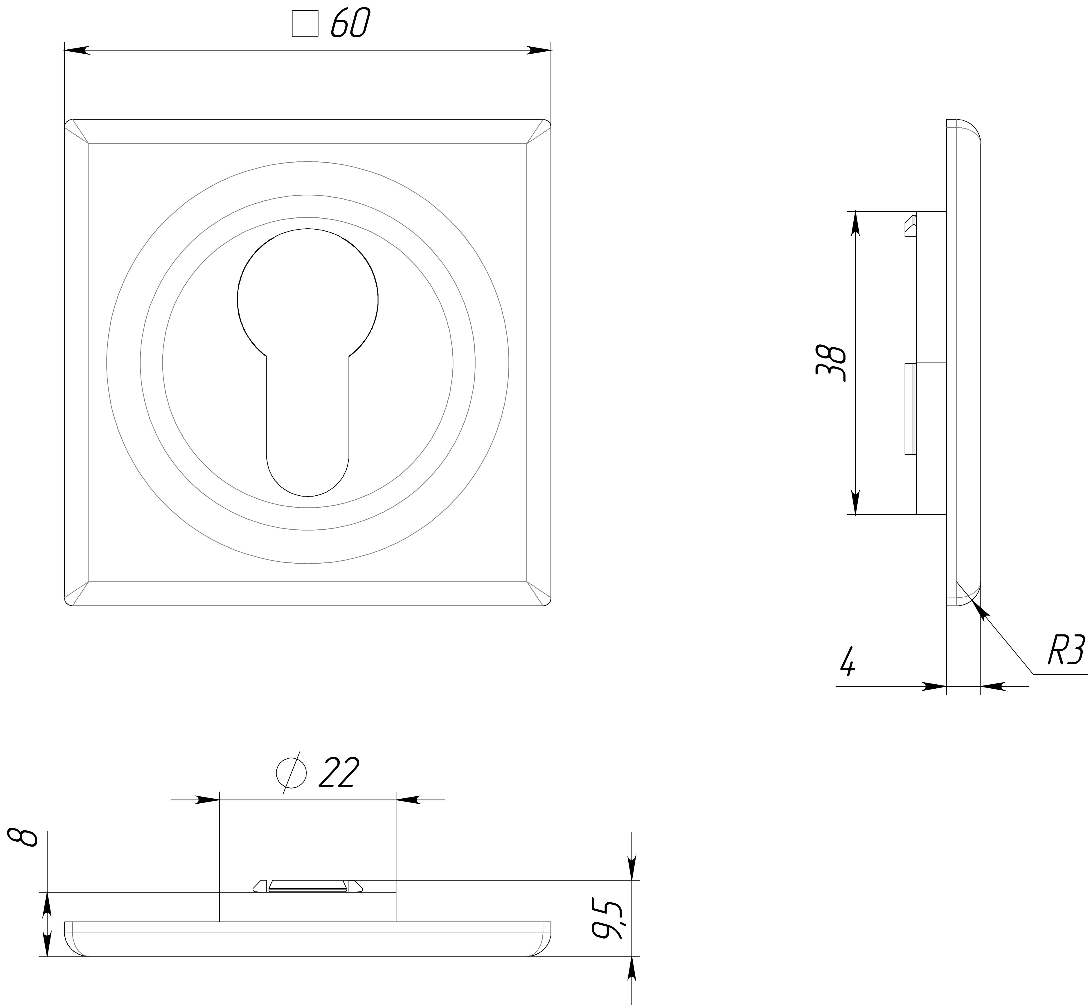 Накладка на замок KH S7 SSW на круглой розетке, цвет Стокгольмский снегопад/Stockholm Snowfall фото купить в Алматы
