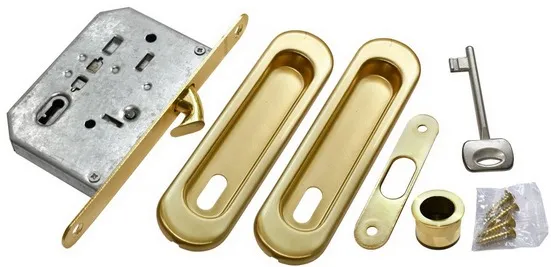 MHS150 L SG, комплект для раздвижных дверей, цвет - мат.золото фото купить Астана