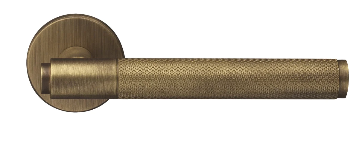 BRIDGE R6 BGO, ручка дверная с усиленной розеткой, цвет -  матовая бронза фото купить Астана
